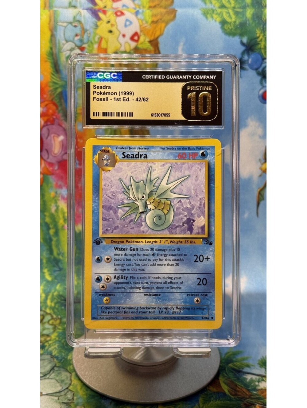 Seadra Fossil 1st Edition 42/62 1999 CGC 10 Pristine